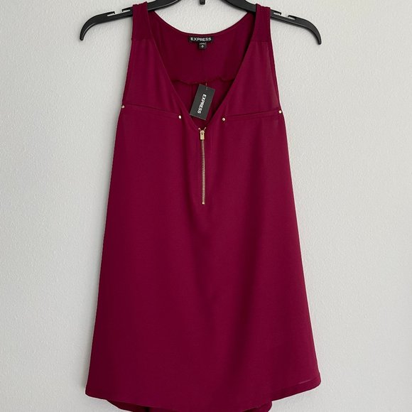 NWT - Deep Red - Express Sleeveless Blouse - Medium - Picture 10 of 11